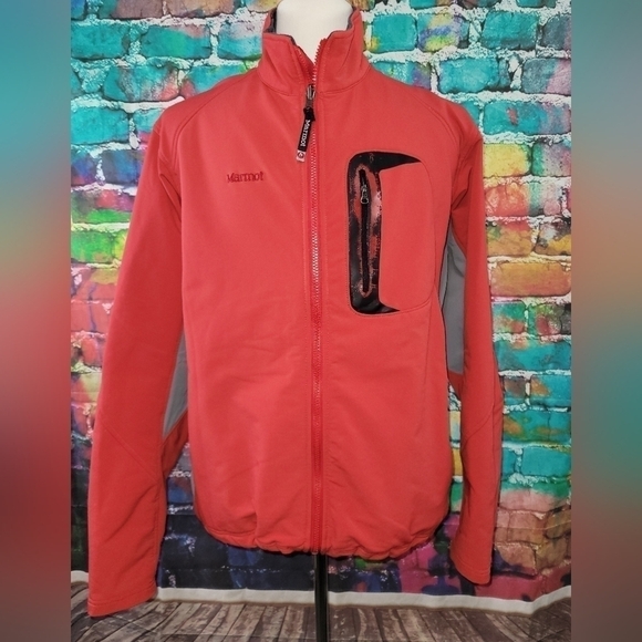 Marmot Other - Marmot Soft Shell Waterproof Windbreaker Red/Gray coat size Large long sleeve